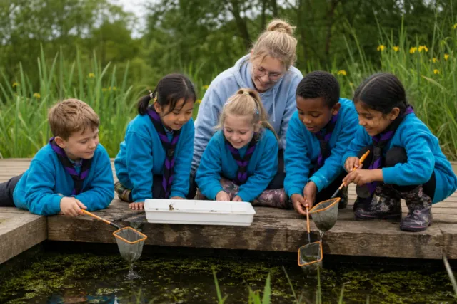 Beavers pond dipping and discovering wildlife